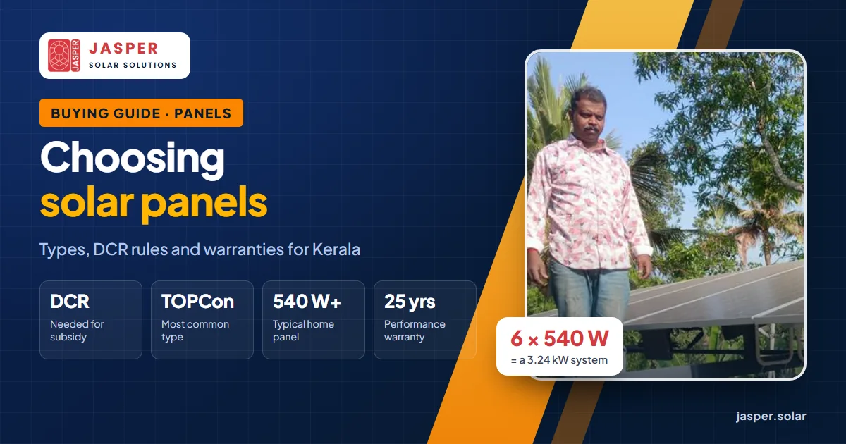 Choosing solar panels for a Kerala home