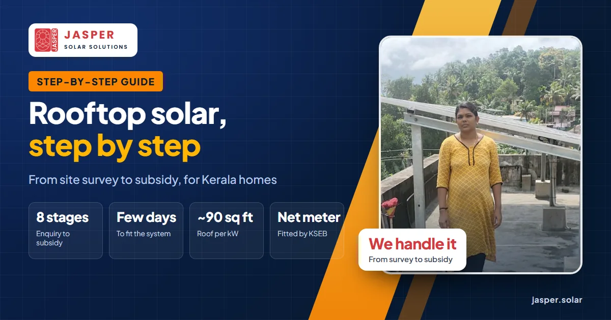 Rooftop solar installation in Kerala, step by step