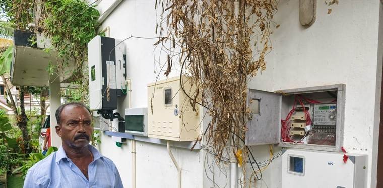 Inverter, meters and distribution boxes installed by Jasper Solar in Kumarakom, Kottayam