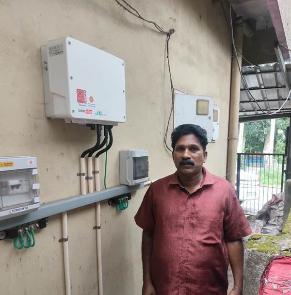 Inverter and AC/DC distribution boxes installed by Jasper Solar in Kuttiyani, Thiruvananthapuram