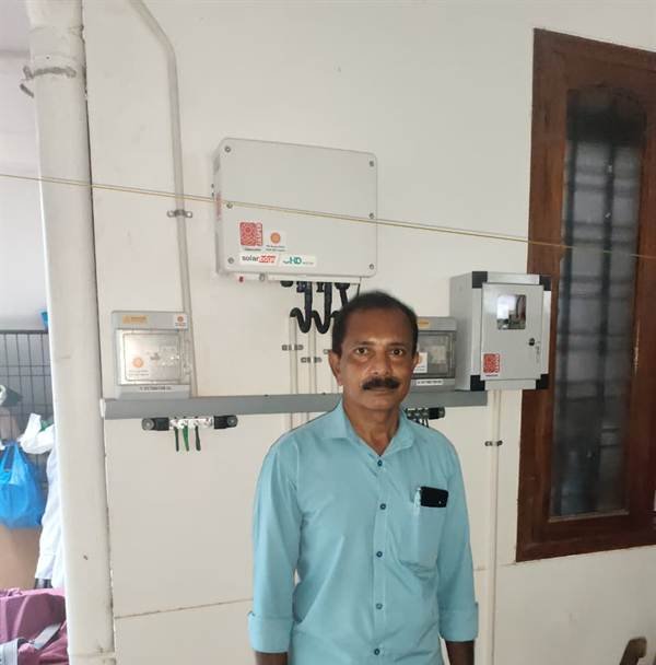 Inverter and AC/DC distribution boxes installed by Jasper Solar in Nedumangad, Thiruvananthapuram