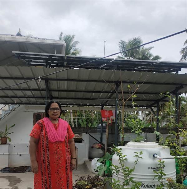 Elevated rooftop array installed by Jasper Solar in Nemom, Thiruvananthapuram