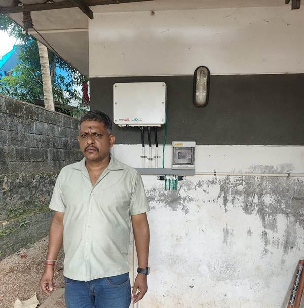 Inverter and AC/DC distribution boxes installed by Jasper Solar in Nettayam, Thiruvananthapuram