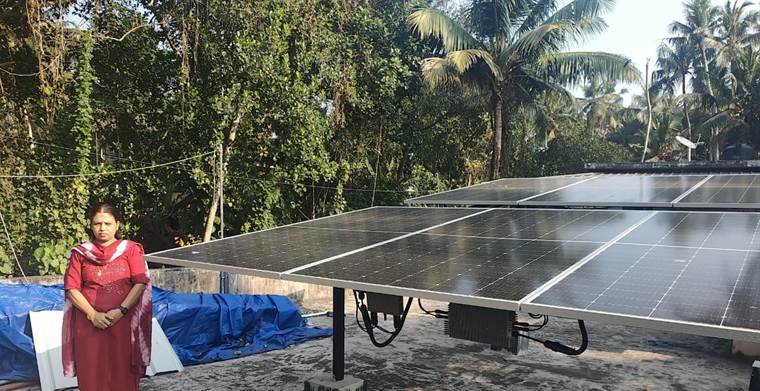 Rooftop array installed by Jasper Solar in Pachalloor, Thiruvananthapuram