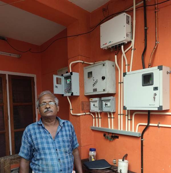 Inverter, meter and distribution boxes installed by Jasper Solar in Plammoodu, Thiruvananthapuram