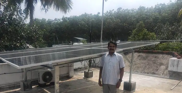Rooftop array on HDG structure installed by Jasper Solar in Vattappara, Thiruvananthapuram