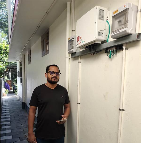Inverter and AC/DC distribution boxes installed by Jasper Solar in Veeranakavu, Thiruvananthapuram