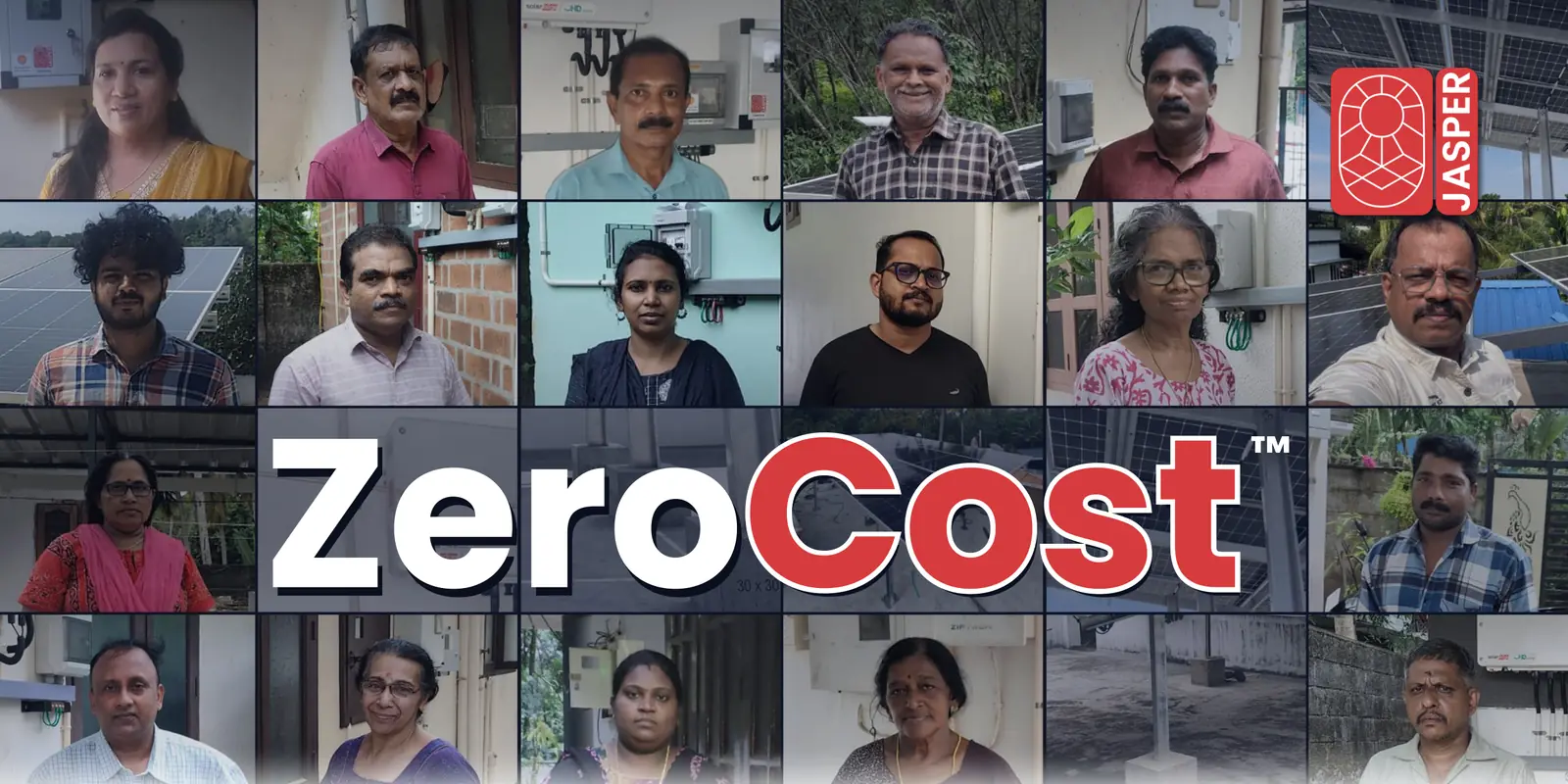 ZeroCost™ by Jasper Solar: Jasper Solar customers with their rooftop solar systems in Kerala